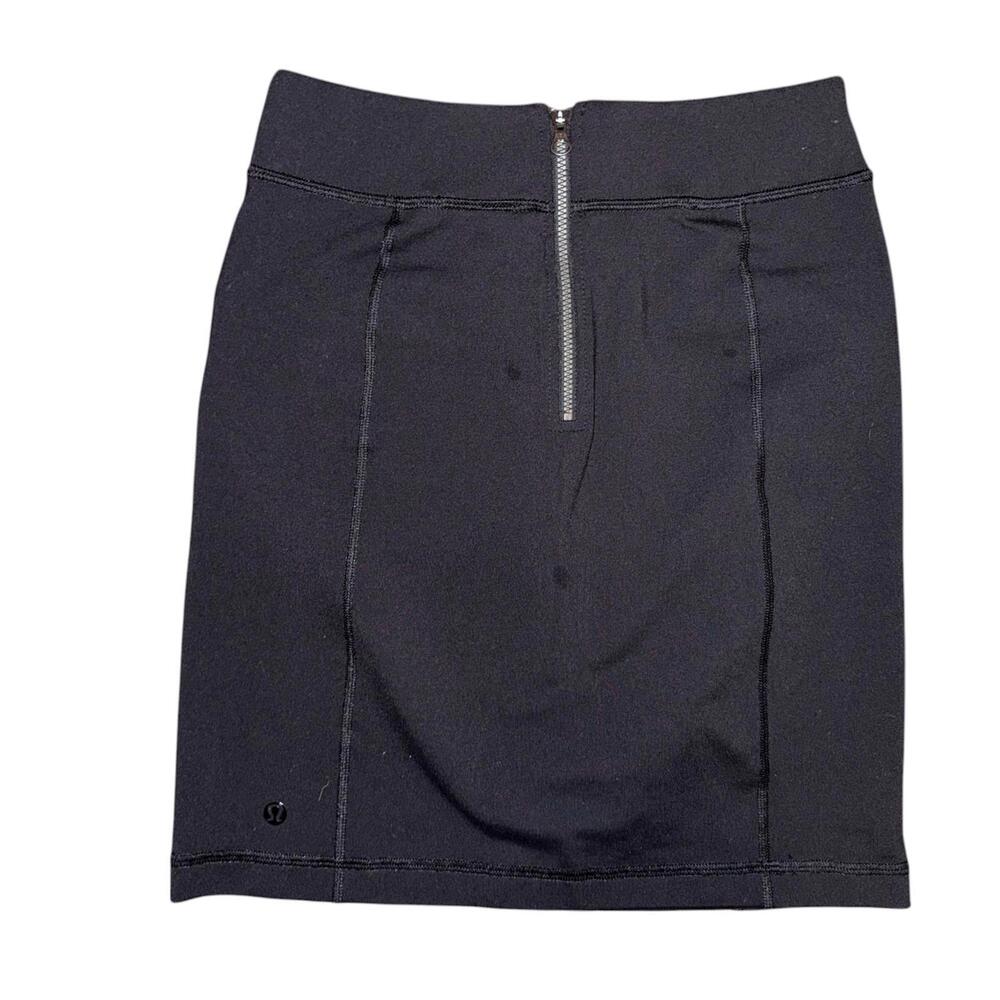 Lululemon‎ Skirt Women's 4 Black Rocket Pencil Retro Front Zip Pockets Stretch - Picture 2 of 5
